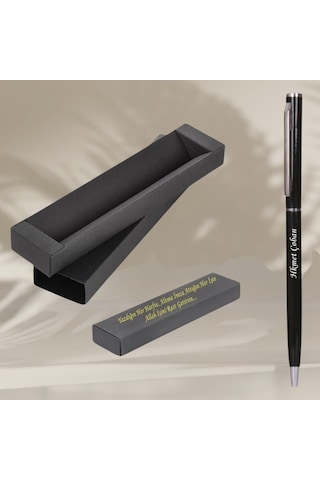Kişiye Özel İsim Baskılı Metal Tükenmez Kalem - Byp202-siyah