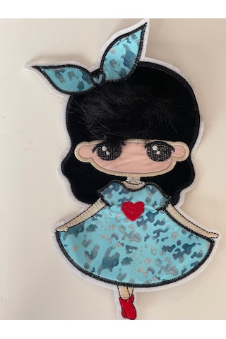 26x12 Cm Kız Çocuk Için Tüylü Aplike