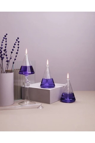 Kandil Yağı, 2'li Set, Mor Sarı, 800 Ml + 50cm Fitil