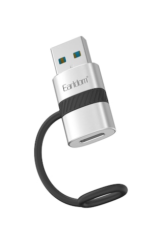 Earldom Ot91a Tak Çalıştır Usb To Type-c Dönüştürücü - Gümüş M414