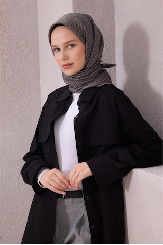 Belli İpek Twill Eşarp 4209d01 Gri