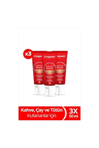 Colgate Optıc Whıte Kahve, Çay Ve Tütün Kullananlar İçin Diş Macunu 50ml X3 Adet