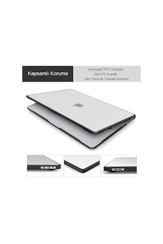 Macbook Air 13.3 Uyumlu Shockproof Rugged Hard Case Tpu Bumper Anti-fingerprint Drop Protection Cover A2337 M1 A2179 A1932 Outdoor Şeffaf