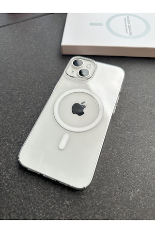 Apple Iphone 14 Kılıf Magsafe Şarj Özellikli Şeffaf Sert Pc Kapak Şeffaf
