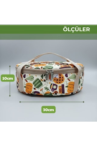 Borcam Termal Çantası-yemek Çantası-30 Cm Yuvarlak-351 Çok Renkli