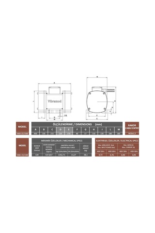 Vibramod Vma 15/1300 Vibrasyon Motoru Trifaze 380v 1500 Devir 1