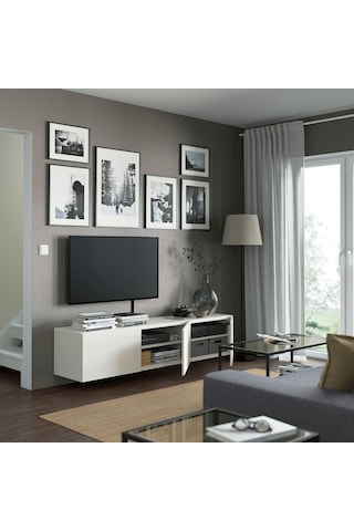 Tv Sehpası, Beyaz, 180x42x38 Cm, Lappvıken Beyaz