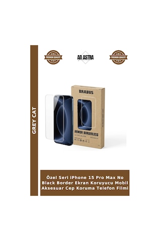 Özel Seri Apple iPhone Uyumlu 15 Pro Max No Black Border Ekran Koruyucu Mobil Aksesuar Cep Koruma Telefon Filmi