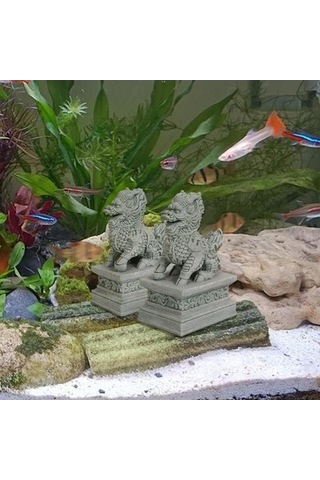 Lijinxu 2 Adet Mini Kirin Heykelleri Minyatür Figürler Küçük 2,2cmx3cmx4,5cm