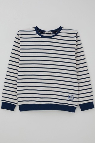 Breeze Erkek Çocuk Sweatshirt Arma Detaylı 4-10 Yaş, Beyaz