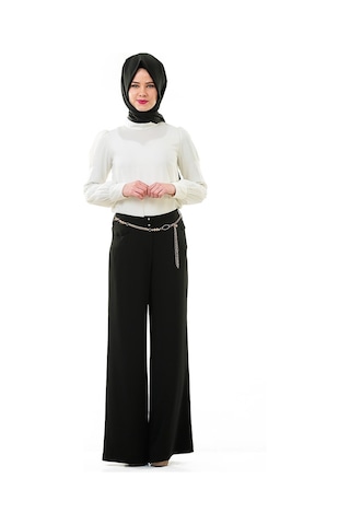 Soralline Kadın Abiye Pantalon 1678 Siyah Siyah