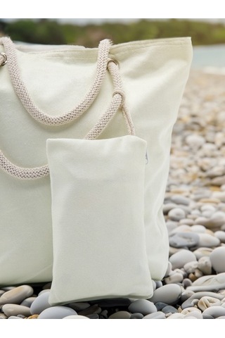 Cüzdan Hediyeli Kadın Plaj Çantası - Krem