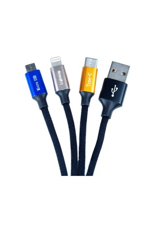Siyah Oks 3 İn 1 Usb Kablo-zore