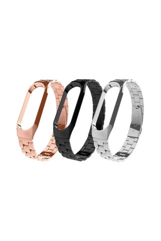 Xiaomi Mi Band 3 Uyumlu Krd-05 Metal Frm Kordon Gold