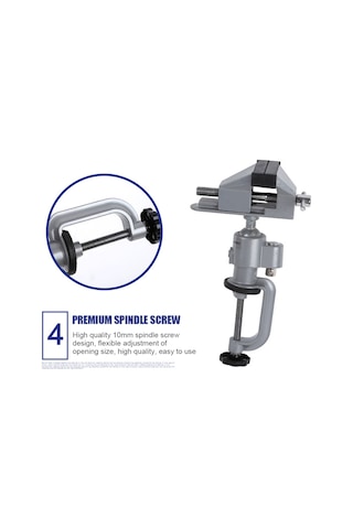Vkemall Alüminyum Alyuminiyum Fiksasyon Cihazı - 360 Derece Döner, 55mm Çene Açımı, Çok Açı İşleme, Tahta Üzerine Hızlı Kurulum