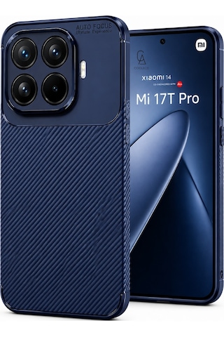 Xiaomi Mi 17t Pro Uyumlu Kılıf Karbon Tasarım Kamera Korumalı Silikon Telefon Kılıfı Kapak Lacivert