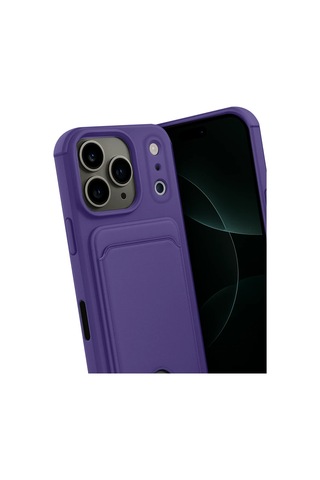 Apple Uyumlu iPhone 17 Pro Kelvin Kartvizitli Silikon - Derin Mor