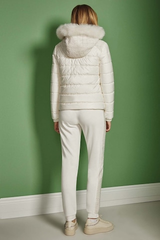 Kürklü Ekru Şişme Mont Ekru