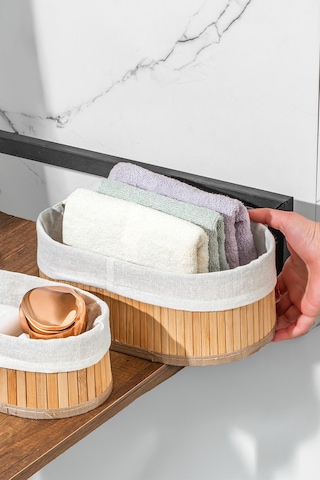Posima 2082 Oval 3lü Pinterest Sepet Bambu Sepet Seti Dekoratif Banyo Mutfak Düzenleyici Organizeri Hasır