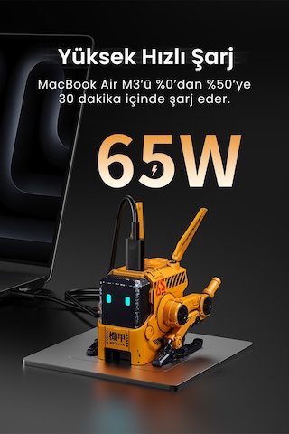 Gravastar Alpha65 Sarı Özel Seri Robot Figürlü 65w Hızlı Şarj