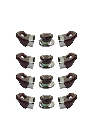 Bordo / Vişne Tencere Yan Kulpları Ve Kapak Kulpu Seti - 4 Set