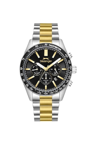 Slazenger Sl.09.2538.2.03 Quartz Çelik Gri-gold Siyah Kadran 42 Mm Erkek Kol Saati Gri