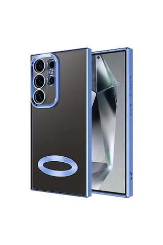 Zore Galaxy Uyumlu S24 Ultra Kılıf Kamera Korumalı Logo Gösteren Omega Kapak - Sierra Ma Sierra Mavi