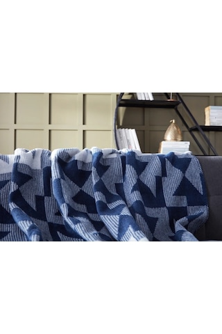 Doqu X Origami Battaniye Çift Kişilik Lacivert Diğer