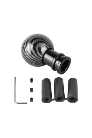 Wondernest Evrensel Araba Karbon Fiber Desenli Metal Vites Topuzu Siyah Siyah