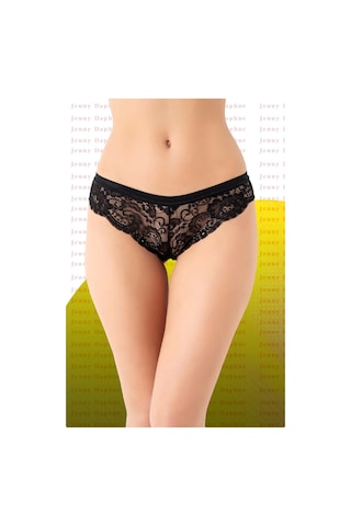 Kocabey G-box 931 Kadın Dantelli Brazilian Bikini Külot Siyah