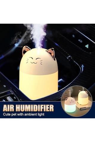 Renkli Ortam Işığı İle Masaüstü Nemlendirici 250 ML Kapasiteli Aroma Difüzör Ev Aromaterapi Nemlendiriciler Difüzörler Yatak Odası Beyaz