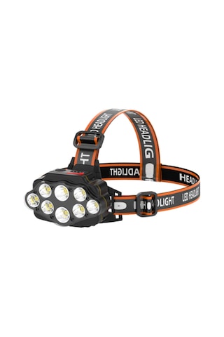 Youtek Usb Şarjlı 8 Led 500lm Aydınlatıcı, Su Geçirmez Outdoor Feneri, Kafaüstü Tasarım, Pil Göstergeli, 10-24 Saat Çalışma Süresi