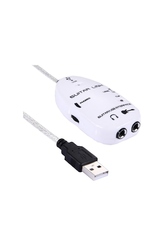Sones Usb Arayüz Gitar Bağlantı Kablosu Pc / Mac Kayıt Beyaz