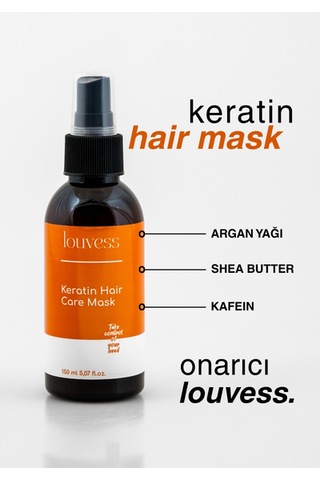 Louvess Argan Yağı Shea Butter Kafein Keratin Saç Bakım Maskesi 150 ML