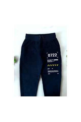 Zekids Erkek Çocuk Run Your City Yazılı Eşofman Alt-14208 Lacivert