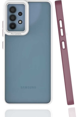 Zore Galaxy Uyumlu A32 4g Kılıf Msra Mima Kapak - Mürdüm Mürdüm