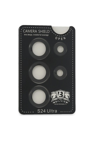 Samsung Galaxy Uyumlu S24 Ultra Bilvis Titan Kamera Lens - Siyah Şeffaf