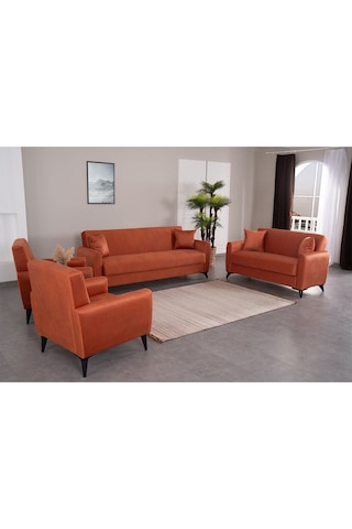 Kilim Mobilya Dove Yüksek Ayaklı 3 2 B B Koltuk Takımı Turuncu
