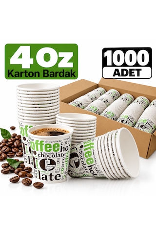 4 Oz Karton Bardak 1000 Adet Tek Kullanımlık Kağıt Bardak Kahve Çay Türk Kahvesi Bardağı