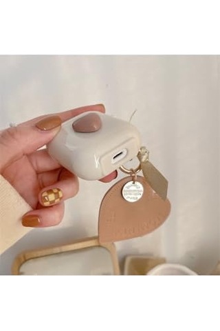 Nesil Ile Uyumlu Koruyucu Kalp Desenli Bej Kahverengi Kulaklık Kılıfı Çok Renkli