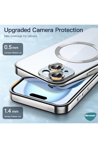 Microsonic Samsung Galaxy Uyumlu A57 Kılıf Magsafe Luxury Electroplate Mor -