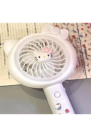 Kangvka Usb Şarjlı Mini El Ventilatörü, 1200-2000mah Batarya, Portatif, Üniversite Öğrencileri İçin, Kedi Desenli Aksesuar Ve Sticker İle