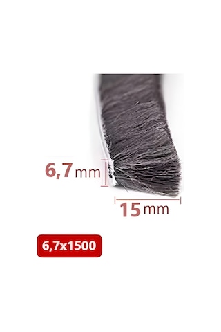 Cam Balkon, Sürgülü Kapı Fitili, Kıl Fitil, Taban 6,7 Mm, Yükseklik 15 Mm, Uzunluk 10 Metre 67x1500 Diğer