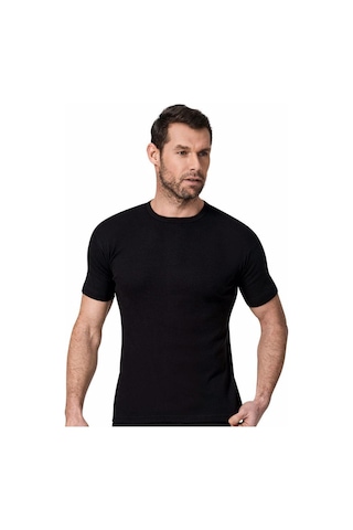 Namaldi Erkek Ribana O Yaka İnce Biyeli Fanila 3'lü Paket - 111 Siyah