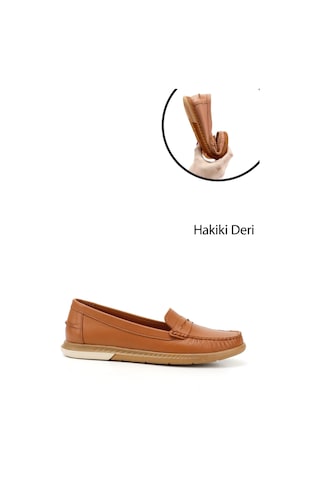 Gönderi(R) Gönderi R Taba Antik Rok Hakiki Deri Comfort Loafer Taba Antik