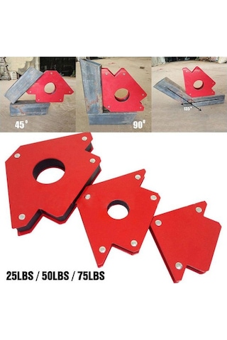 3'Lü Set, Manyetik Açılı Kaynak Tutucu Mıknatıs, Manyetik Gönye