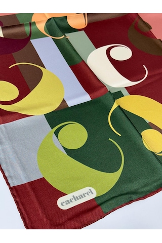 Cacharel Twill İpek Eşarp - 04693 - 90 X 90 / Çok Renkli Çok Renkli