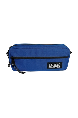 Jacbag Çift Fermuarlı Saks Mavi Erkek Çocuk Kalem Kutusu Çok Renkli