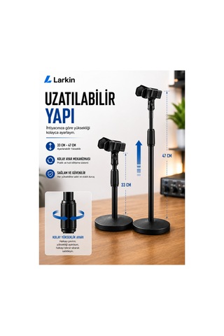 Larkin Ds18 Ağır Taban Masa Tipi Metal Mikrofon Standı