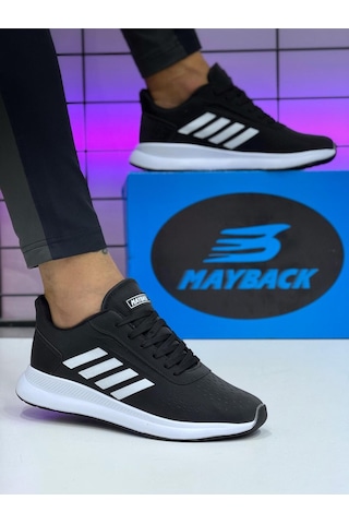 Mayback Erkek Spor Ayakkabı Büyük Numara 45-47 Siyah Beyaz